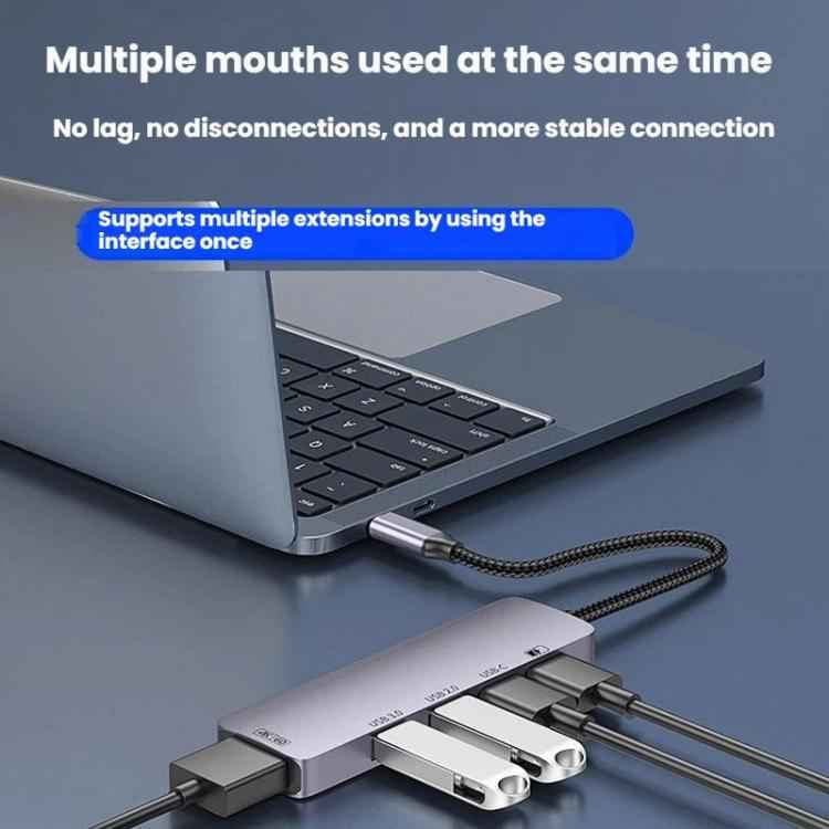 T615 Type-C 5 In 1 Docking Station HDMI 4K 60Hz Screen Mirroring Converter USB 3.0 Splitter Laptop Hub