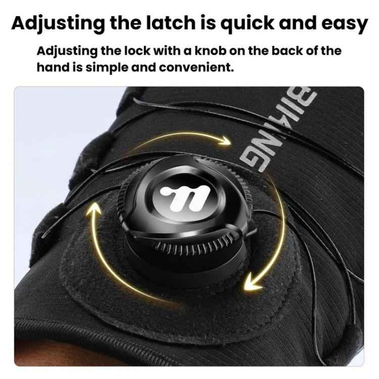 WEST BIKING YP0211270 Winter Bike Windproof Warm Gloves Water-Repellent Gloves With Buckle, Size: M(Black)