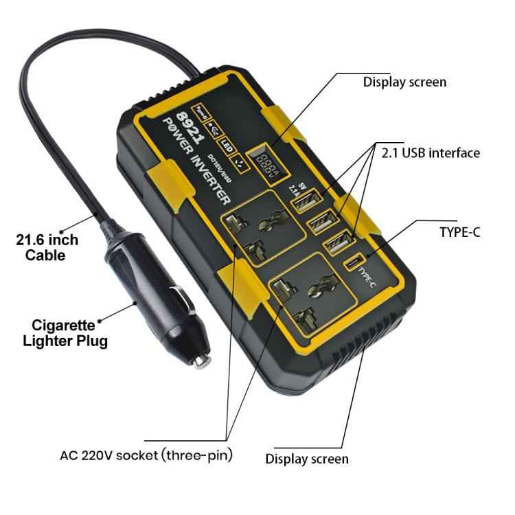 300W Multifunctional Car Cigarette Lighter Power Inverter(8921)