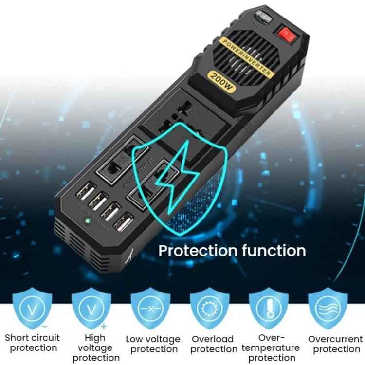 BYGD 200W 12V To 220V Mini Car Power Inverter(E8981)