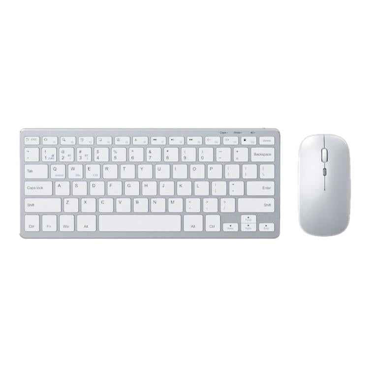 iMICE WK-102 Type-C Rechargeable Dual-Mode Wireless Keyboard and Mouse Set(Silver White)