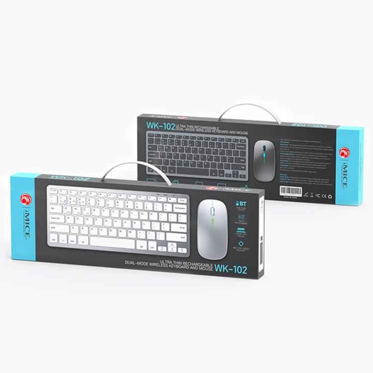 iMICE WK-102 Type-C Rechargeable Dual-Mode Wireless Keyboard and Mouse Set(Silver Black)