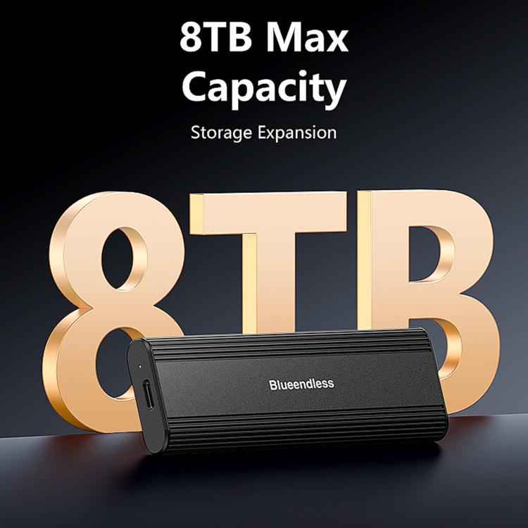 Blueendless 2821SN M.2 NVME / SATA SSD Enclosure 10Gbps Aluminum USB-C 3.2 Solid State Drives, Supports Max 8TB