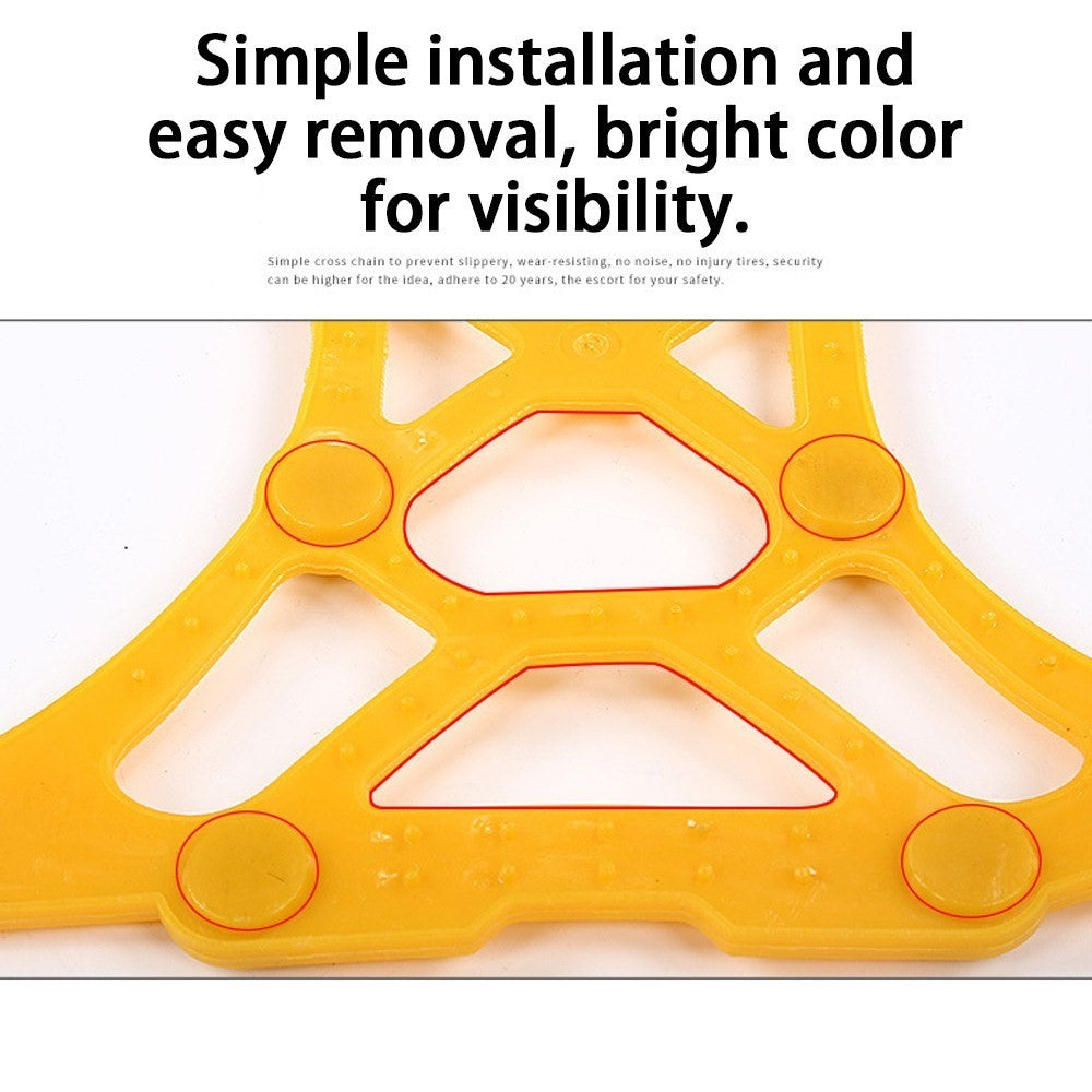 Emergency Tire Snow Chain TPU Anti-skid Strap Vehicle Off-Road Safe Car Wheel Tire Wheel Chain - Yellow