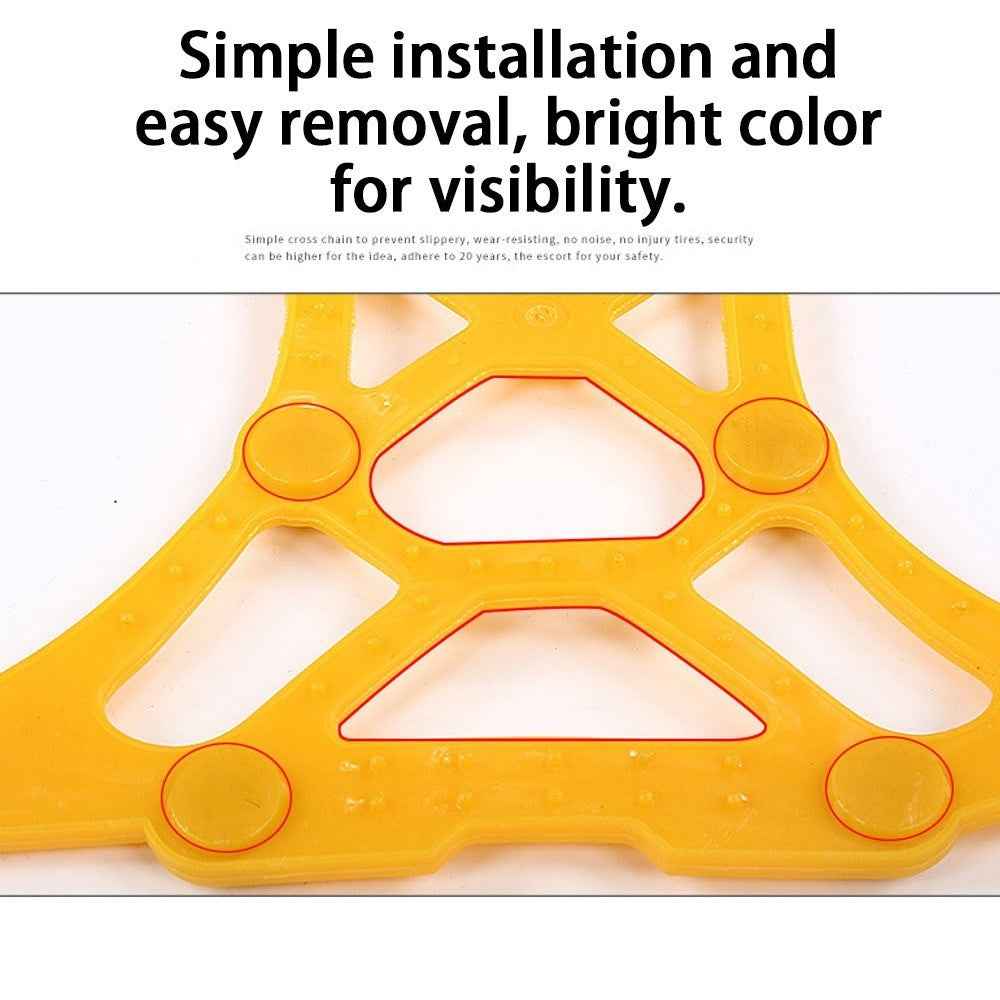 Emergency Tire Snow Chain TPU Anti-skid Strap Vehicle Off-Road Safe Car Wheel Tire Wheel Chain - Yellow