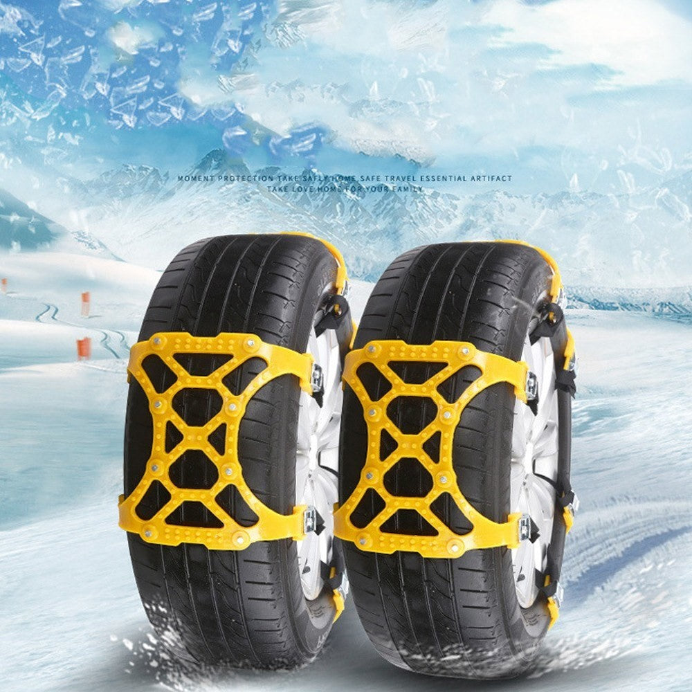 Emergency Tire Snow Chain TPU Anti-skid Strap Vehicle Off-Road Safe Car Wheel Tire Wheel Chain - Yellow