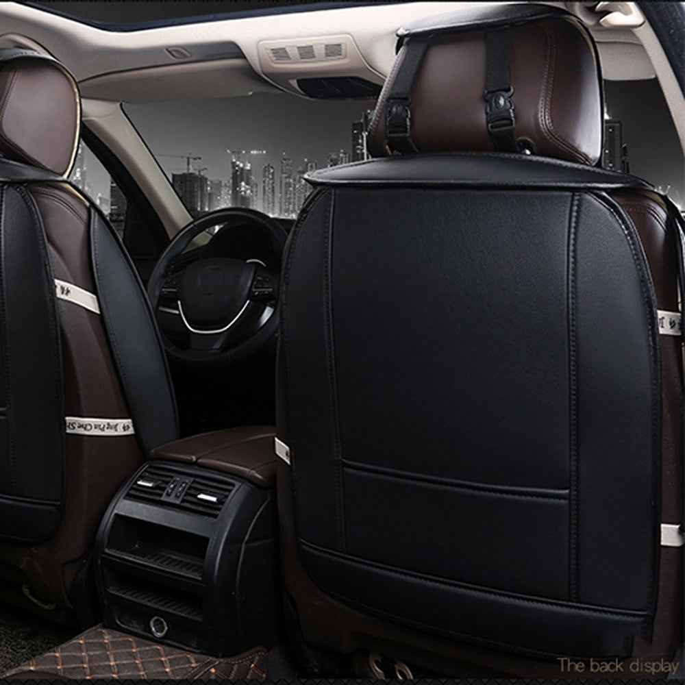 1Pcs All Car Fashion Luxury PU Leather Support Pad Universal Car Seat Cushion - Black/White