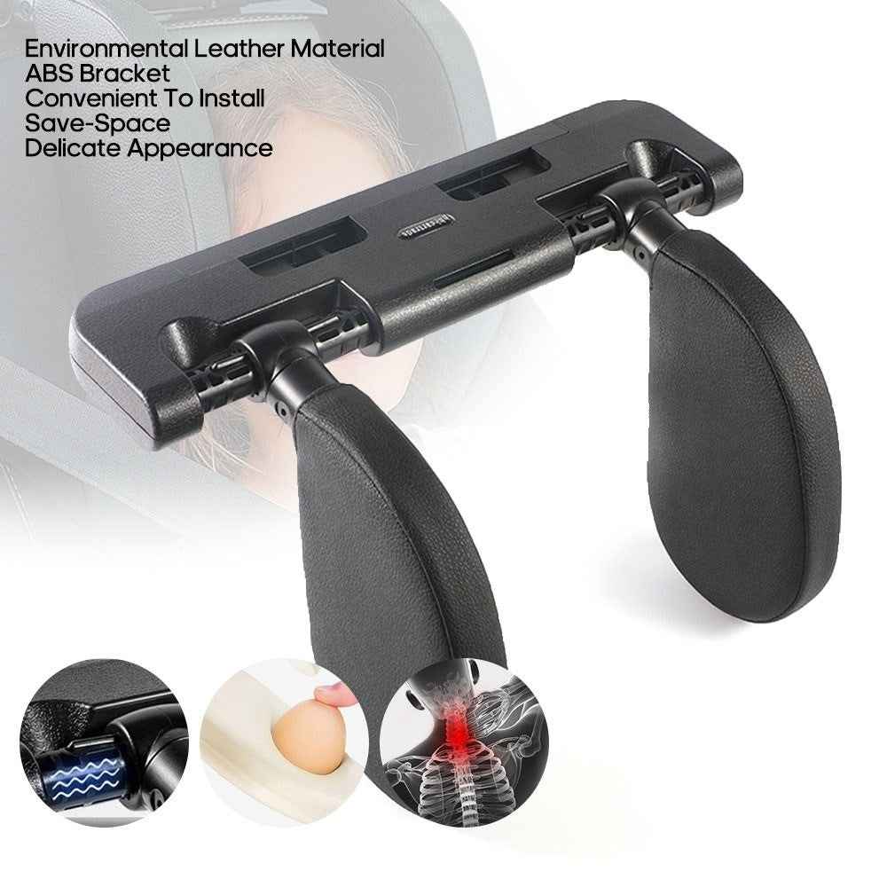 Triaxial Adjustable Car Seat Headrest Pillow Car Neck Head Shoulder Sleep Cushion - Black