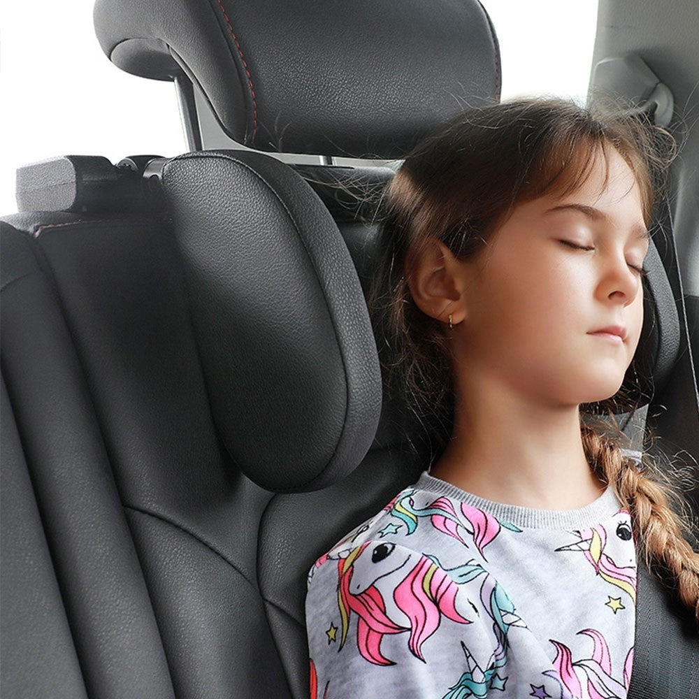 Triaxial Adjustable Car Seat Headrest Pillow Car Neck Head Shoulder Sleep Cushion - Black