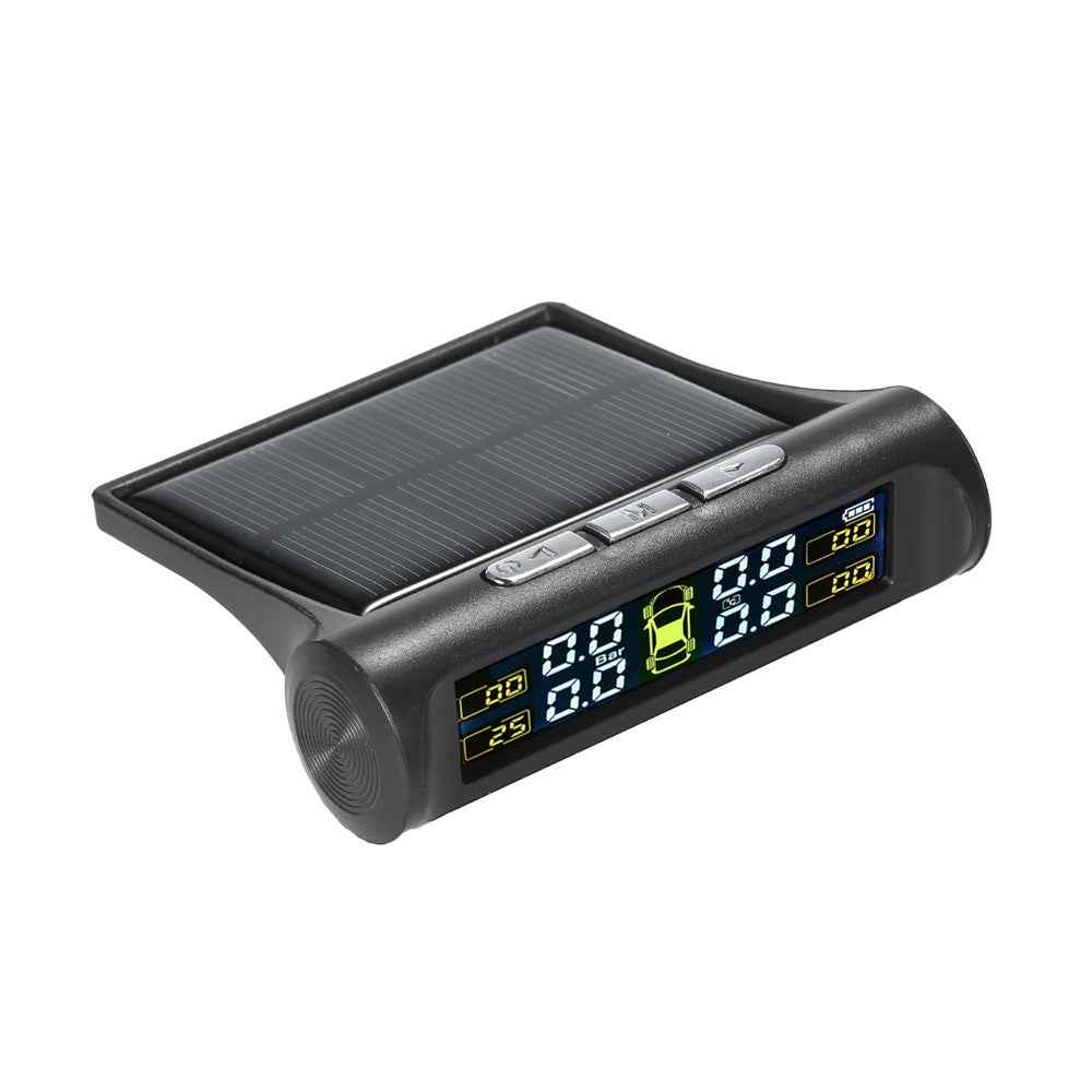 Solar TPMS Wireless Car Tire Pressure Monitoring System with 4 External Sensors