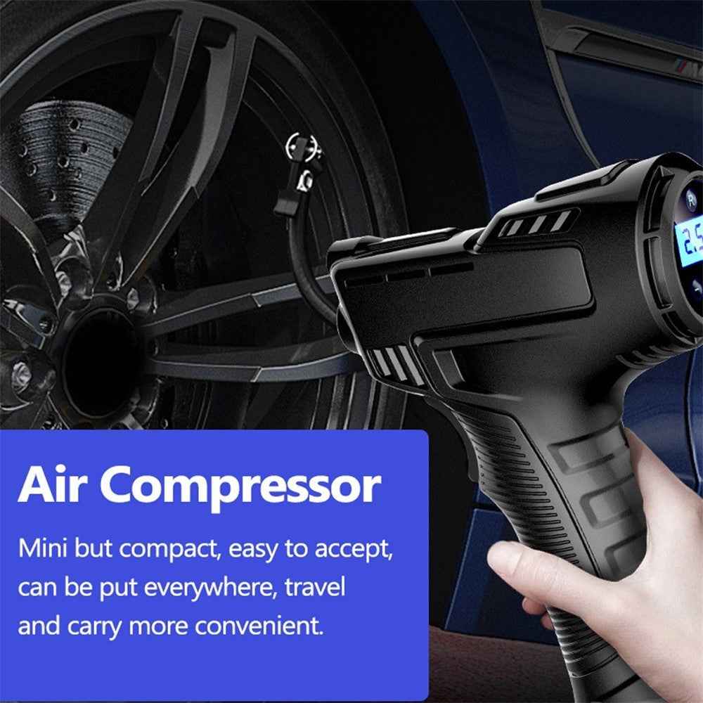 120W Wireless Car Air Compressor Handheld Tire Inflator USB Rechargeable Digital Display Inflatable Pump Pressure Gauge