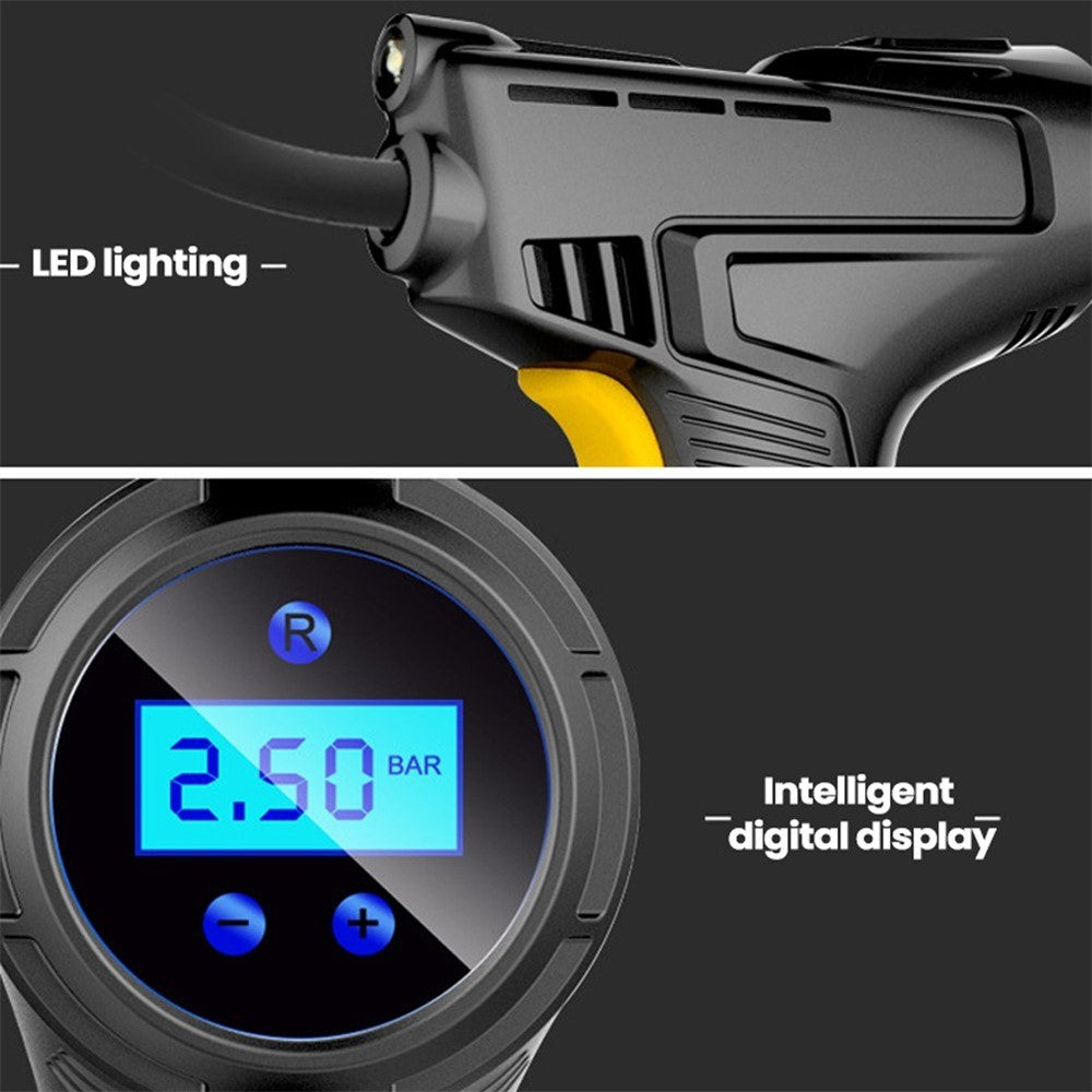 120W Wireless Car Air Compressor Handheld Tire Inflator USB Rechargeable Digital Display Inflatable Pump Pressure Gauge