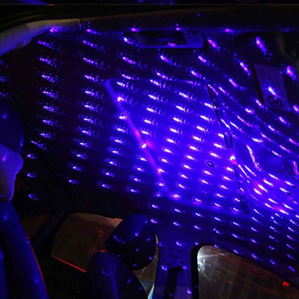 Auto Roof Ceiling Decoration Atmosphere Lamp Colourful LED Star Night Lights Projector for Car Home Party - Blue