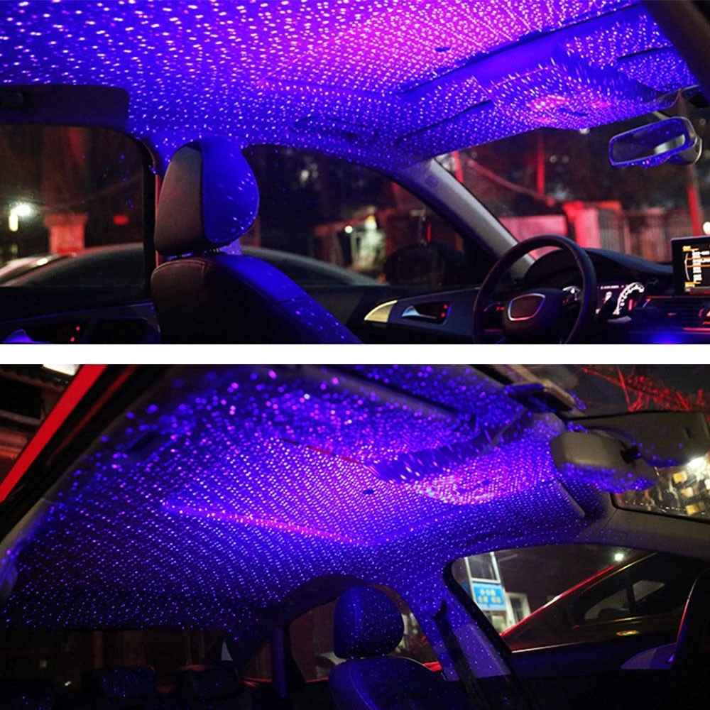 Auto Roof Ceiling Decoration Atmosphere Lamp Colourful LED Star Night Lights Projector for Car Home Party - Blue