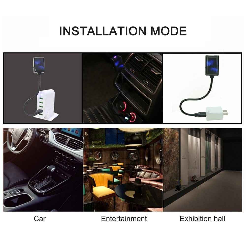 Auto Roof Ceiling Decoration Atmosphere Lamp Colourful LED Star Night Lights Projector for Car Home Party - Blue