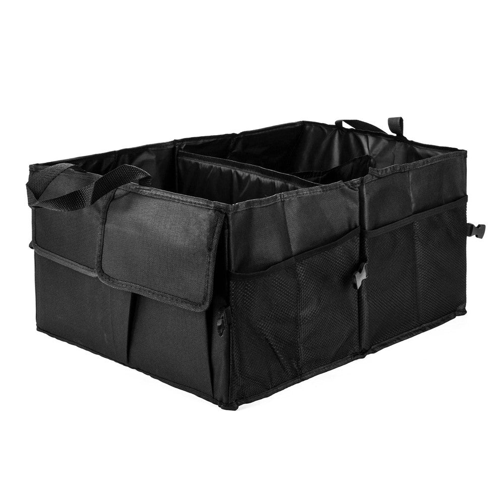 Foldable Portable Car Trunk Storage Bag Multi Compartments Large Capacity Oxford Cloth Storage Case Organizer for Camping Outing Traveling