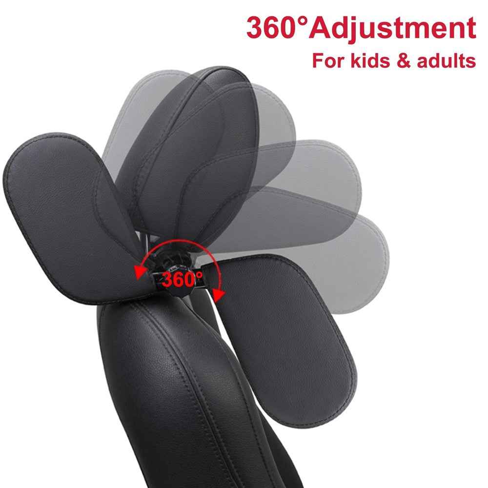 Car Sleeping Headrest Pillow Head Neck Support Soft Car Seat Headrest Cushion U Shaped 360 Degree Adjustable Car Neck Pillow for Kids and Adults