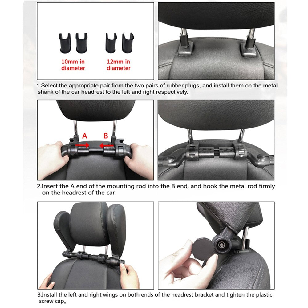 Car Sleeping Headrest Pillow Head Neck Support Soft Car Seat Headrest Cushion U Shaped 360 Degree Adjustable Car Neck Pillow for Kids and Adults