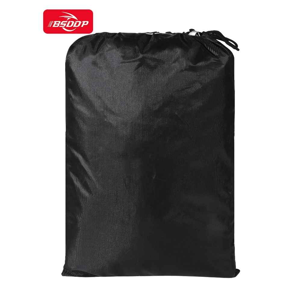 BSDDP 200x90x100cm Motorcycle Cover with Keyhole Oxford Cloth Waterproof Dustproof Motorbike Outdoor Protective Hood Cover - Black/Silver/M