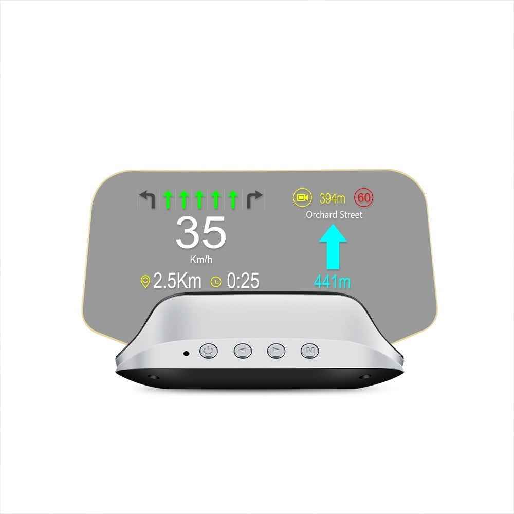 Car HUD Head Up Display Digital OBD2 GPS Interface Smart Speedometer with Over Speed Warning, Mileage Measurement, Time, Direction, Altitude
