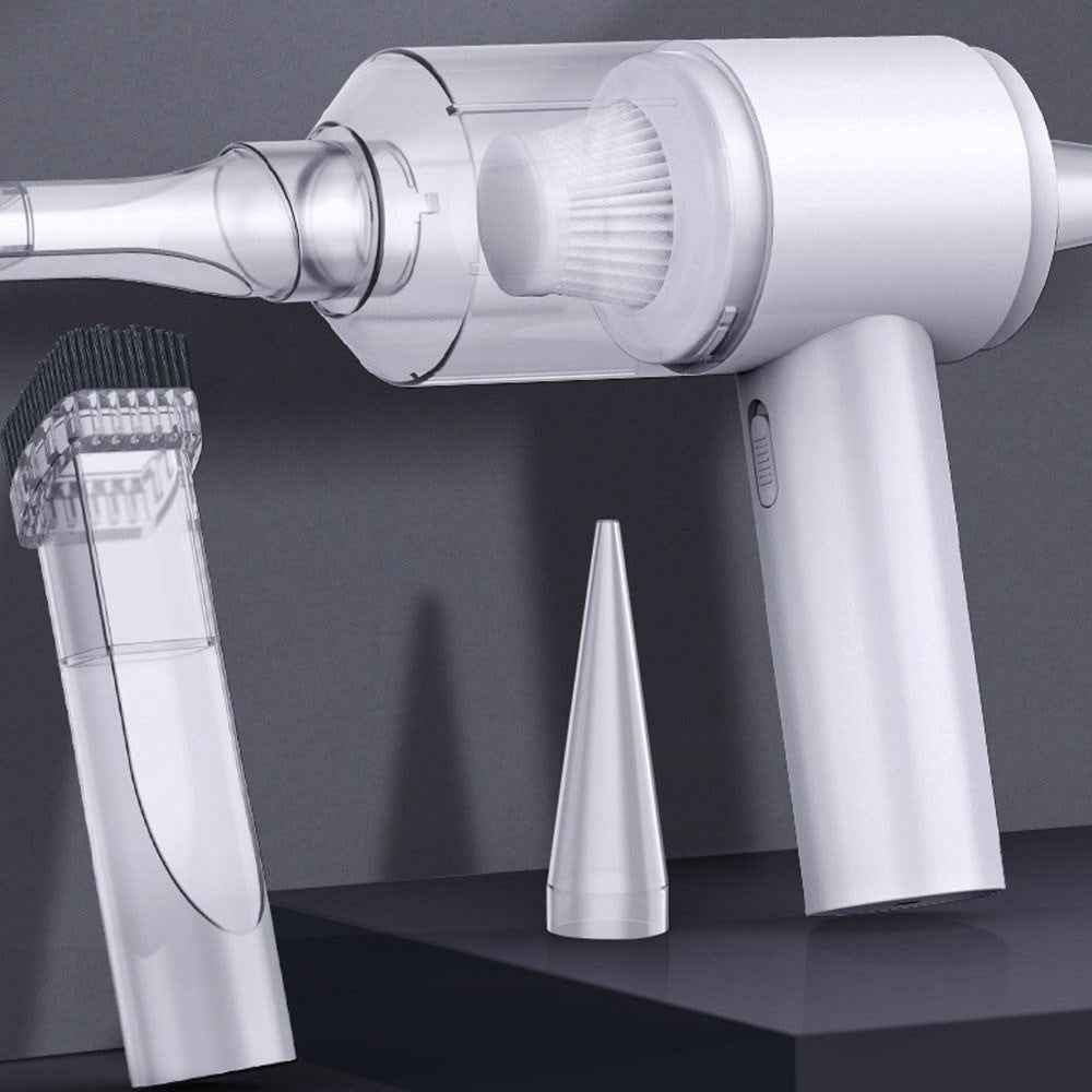 2 in 1 Car Cordless Vacuum Cleaner Air Blower 2000PA Home Office Mini Handheld Dust Remover Deduster - Black