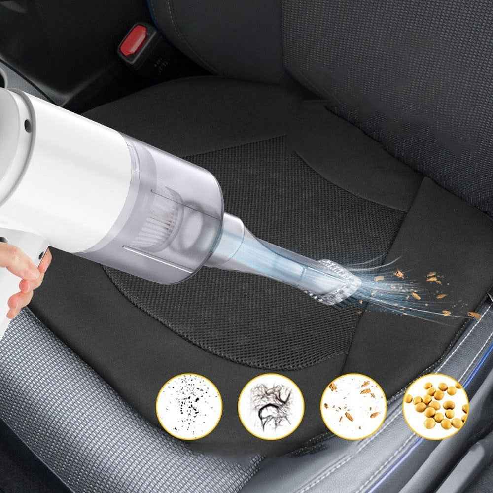 2 in 1 Car Cordless Vacuum Cleaner Air Blower 2000PA Home Office Mini Handheld Dust Remover Deduster - Black