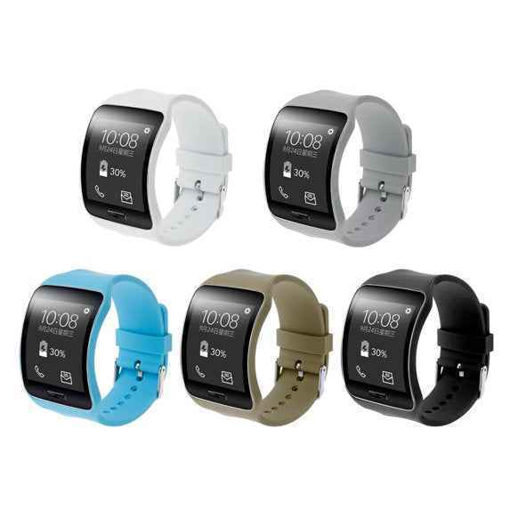 Silicone Wrist Band Strap Replacement for Samsung Gear S (SM-R750) Smart Watch – White