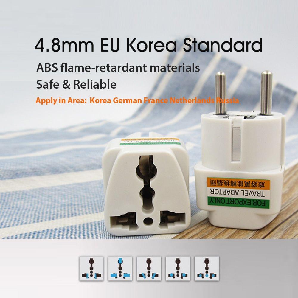 4.8mm Converter Korea KC EU Standard Adapter 250V 10A Max