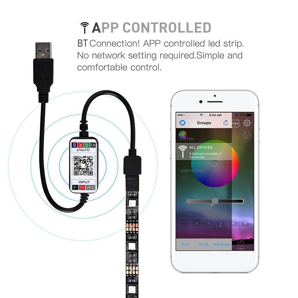 2m LED Color Changing Strip Lights LED TV Backlight USB RGB