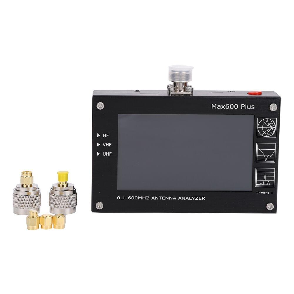 Max600 Plus HF VHF UHF Antenna Analyzer 0.1-600MHz with 4.3"