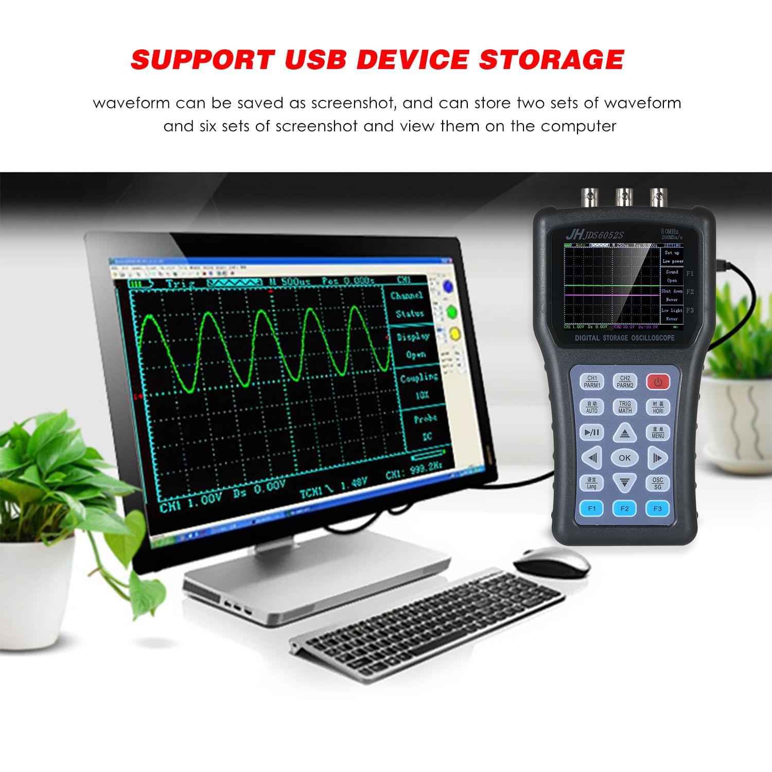 2-in-1 Oscilloscope & Function Signal Generator Dual Channel
