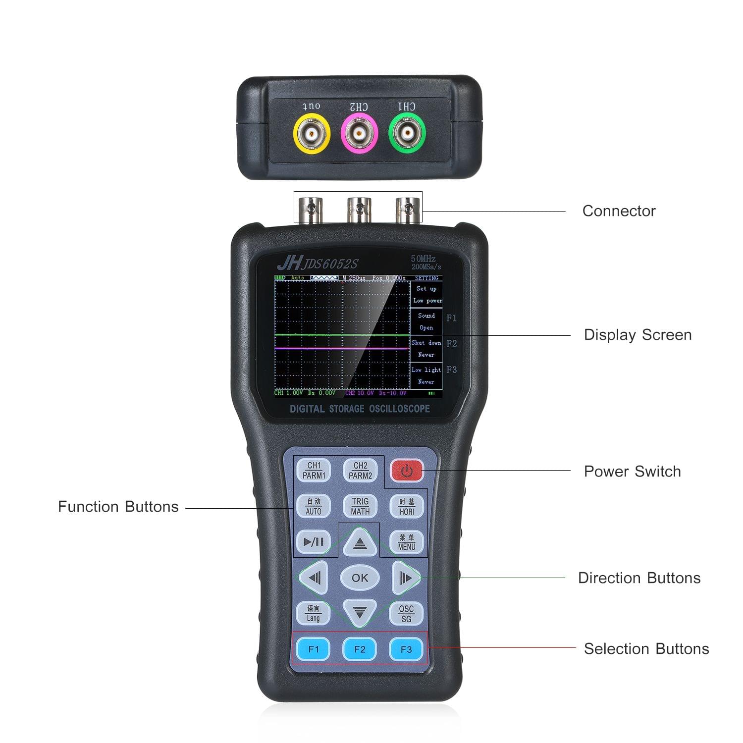 2-in-1 Oscilloscope & Function Signal Generator Dual Channel