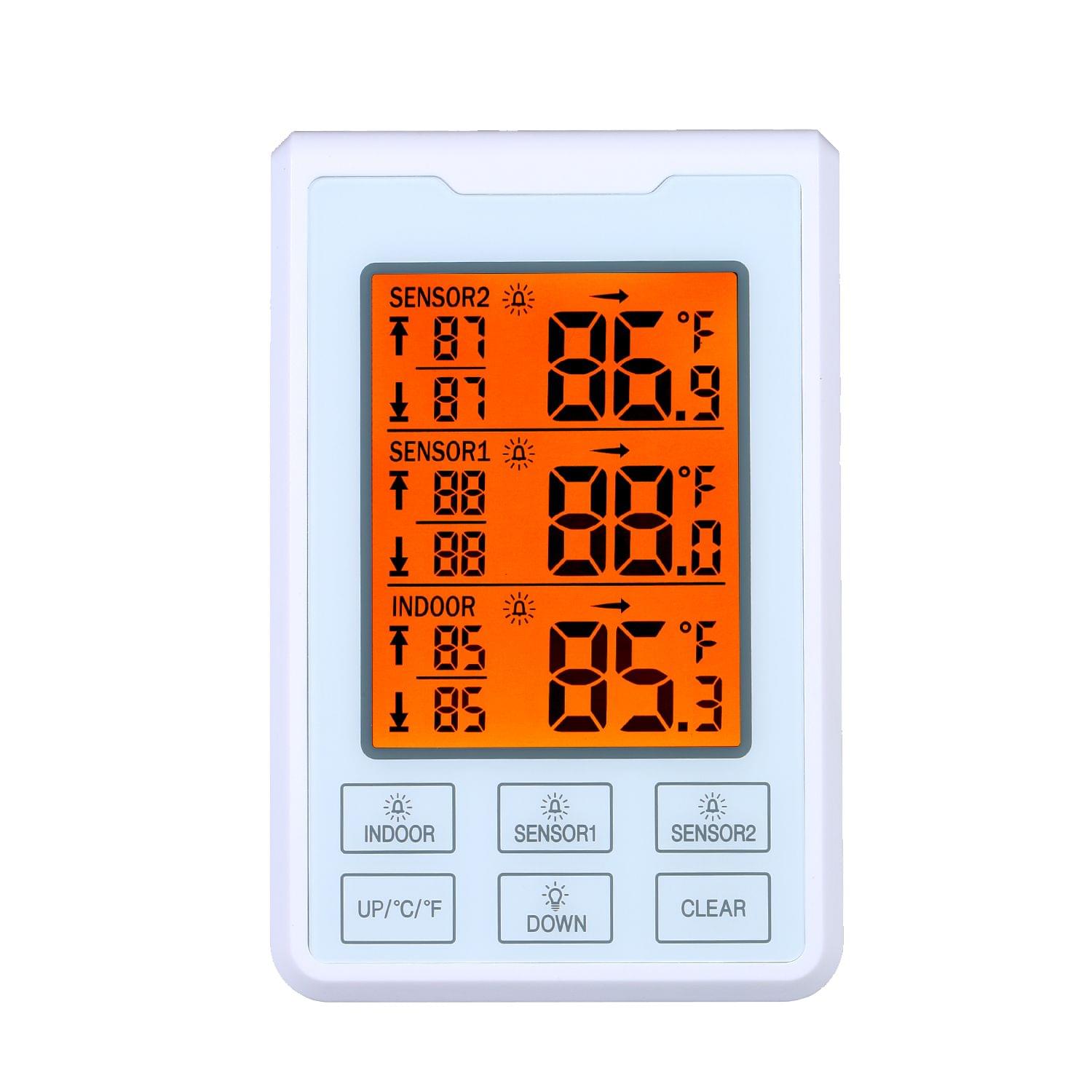 Wireless Indoor Outdoor Temperature Meter 3-channel LCD