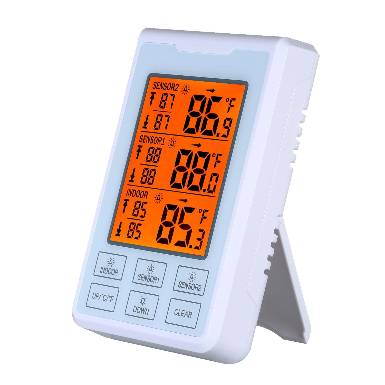 Wireless Indoor Outdoor Temperature Meter 3-channel LCD