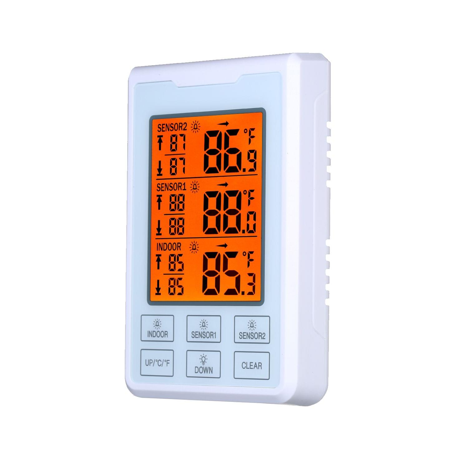 Wireless Indoor Outdoor Temperature Meter 3-channel LCD