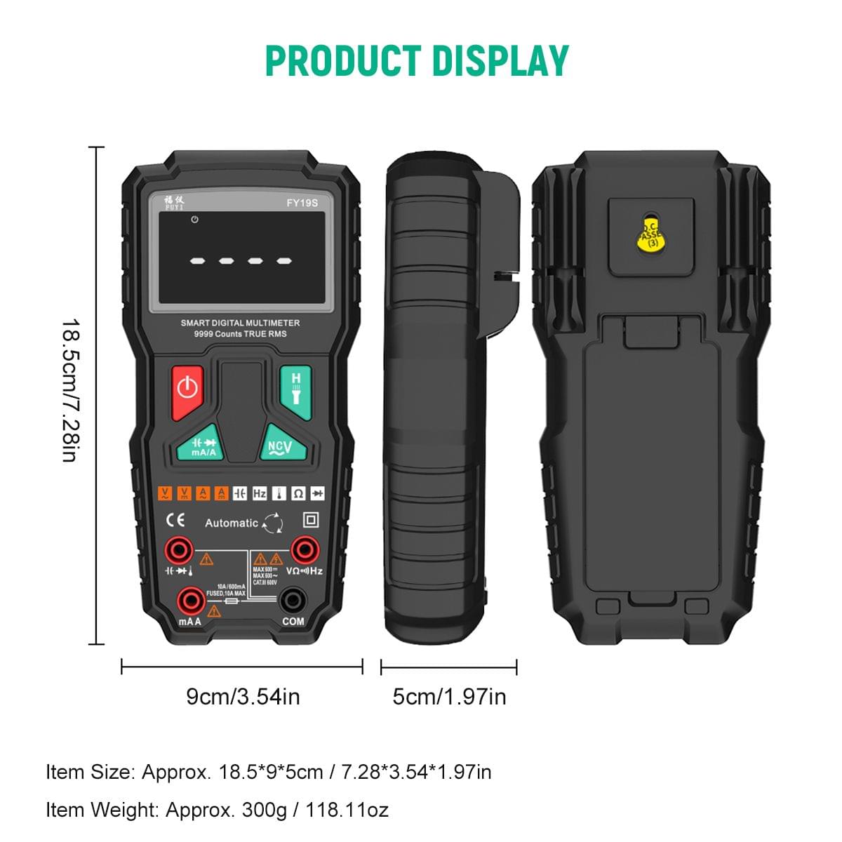 FUYI Digital Multimeter 9999 Count Intelligent Automatic