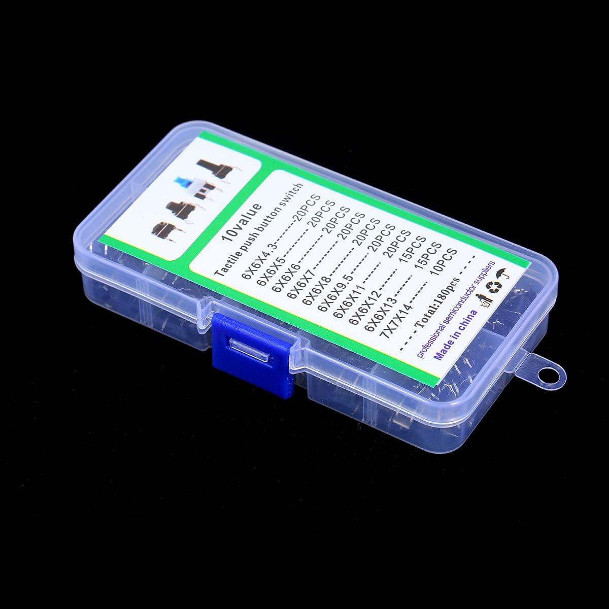 180PCS Tactile Push Button Switch Micro Momentary Tact