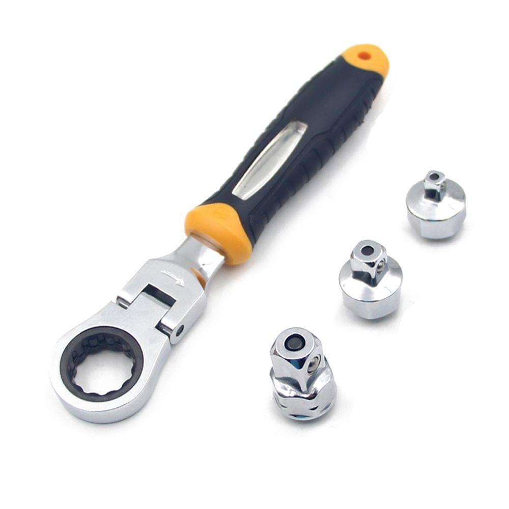 3-in-1 180 Degree Ratchet Wrench Quick Sleeve Connector Flip