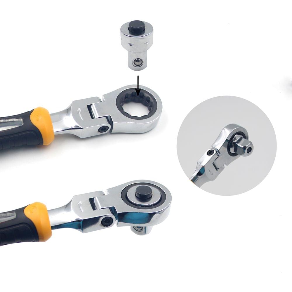 3-in-1 180 Degree Ratchet Wrench Quick Sleeve Connector Flip