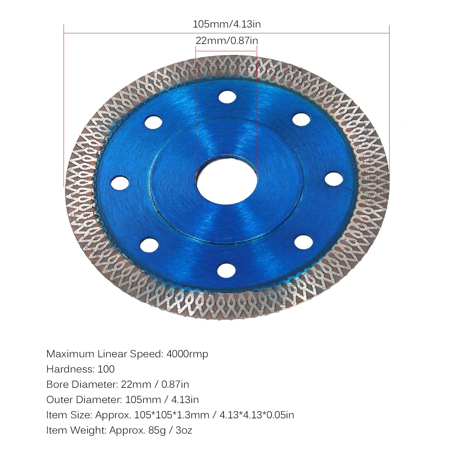 105mm 4" Diamond Corrugated Saw Blade 22mm Bore Diameter
