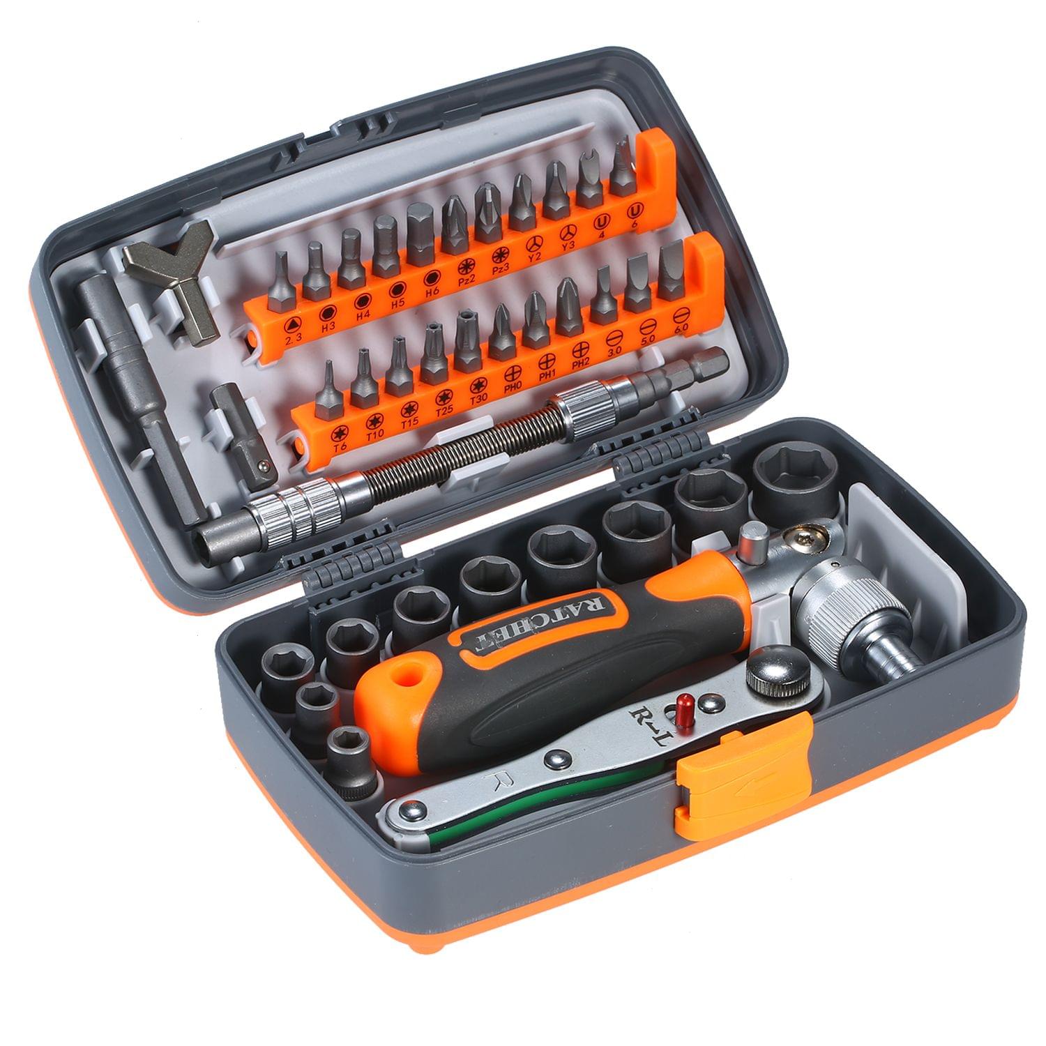 38pc Precision Ratchet Screwdriver Bit Set Magnetic - set 1