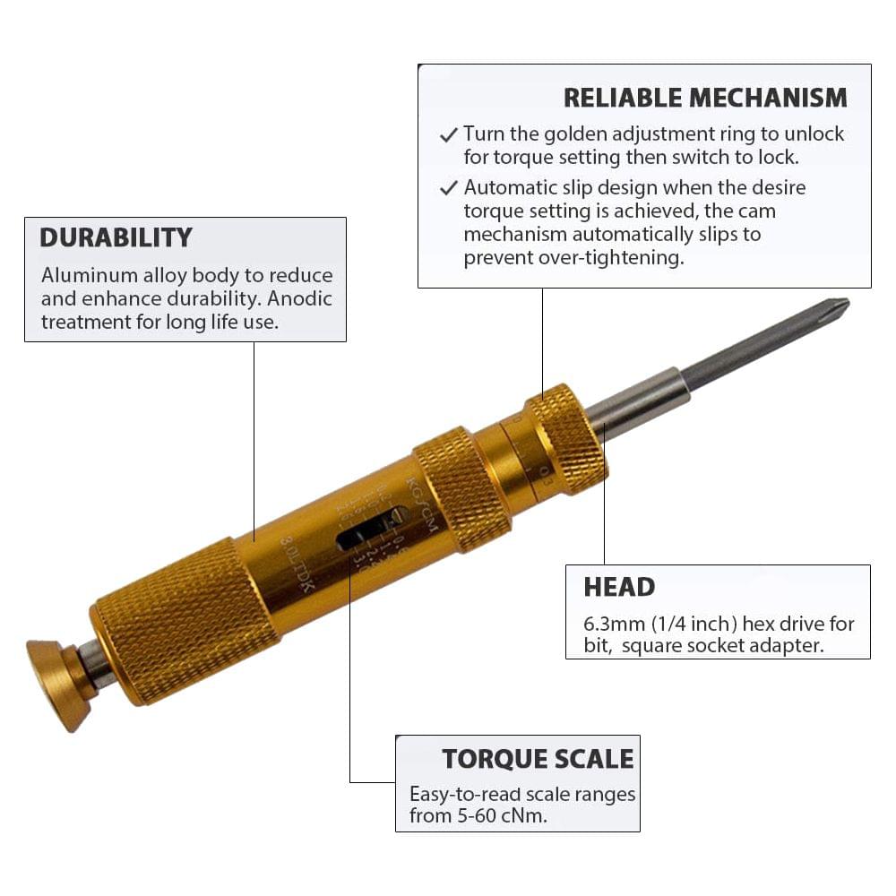 Torque Screwdriver Alloy Steel Preset Type Adjustable Torque - ETDK-1.5
