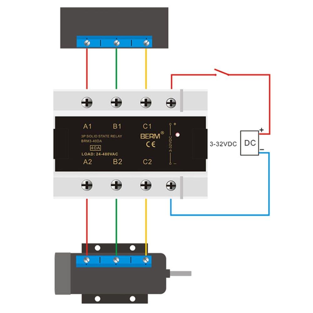 60A Three Phase Solid State Relay Load 24-480VAC AC Control - 60A