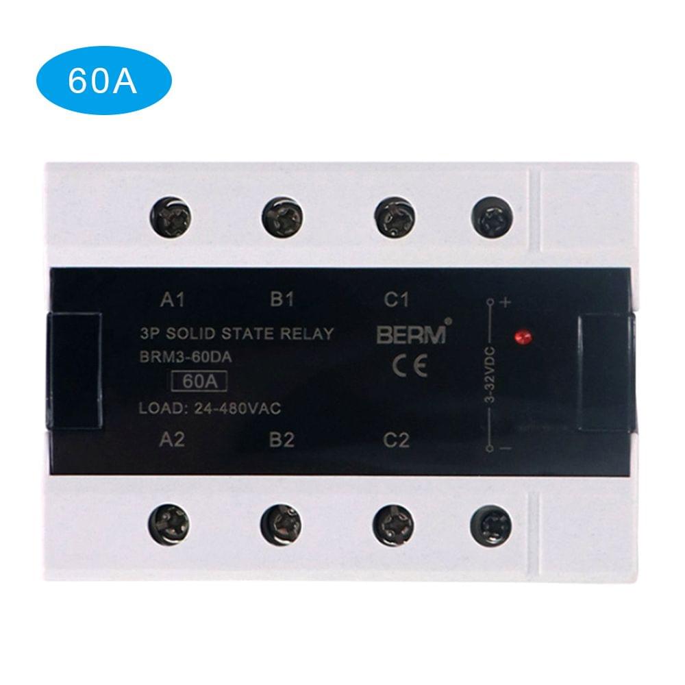 60A Three Phase Solid State Relay Load 24-480VAC AC Control - 60A