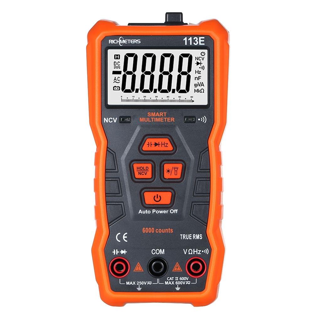 Richmeters RM113E NCV Digital Multimeter 6000 Counts Auto