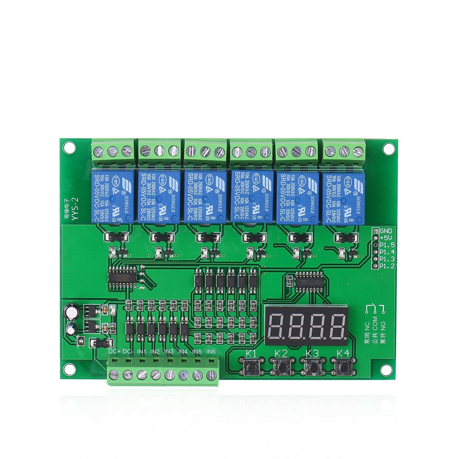 DC 5V Programmable 6-Channel Relay Module Timing Cycle Time - DC 5V