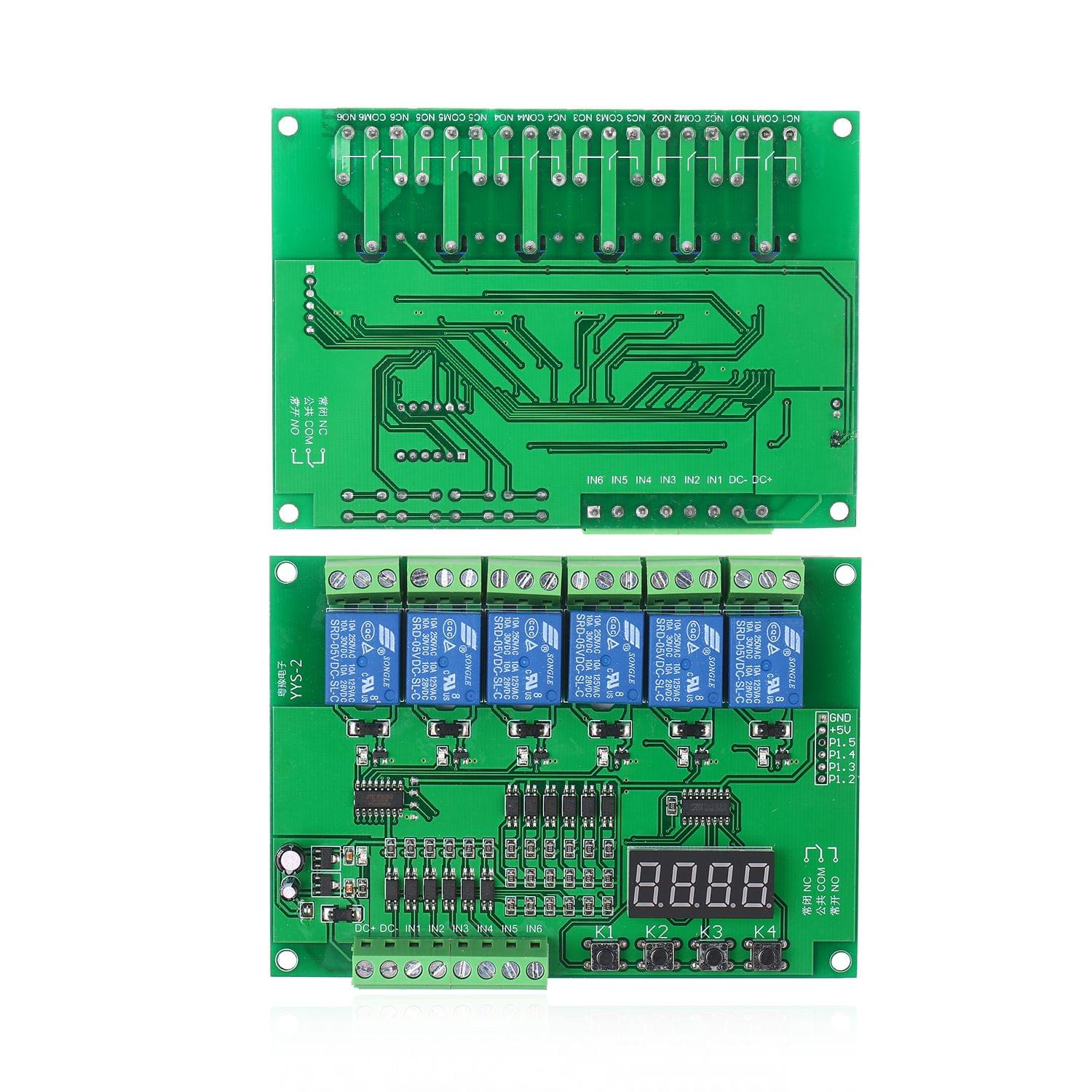 DC 5V Programmable 6-Channel Relay Module Timing Cycle Time - DC 5V