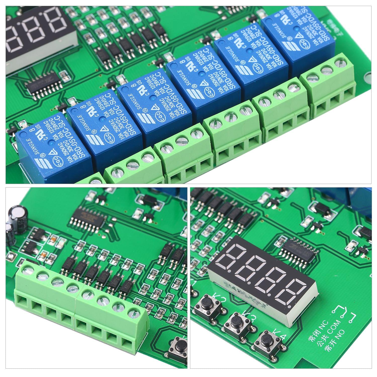 DC 5V Programmable 6-Channel Relay Module Timing Cycle Time - DC 5V