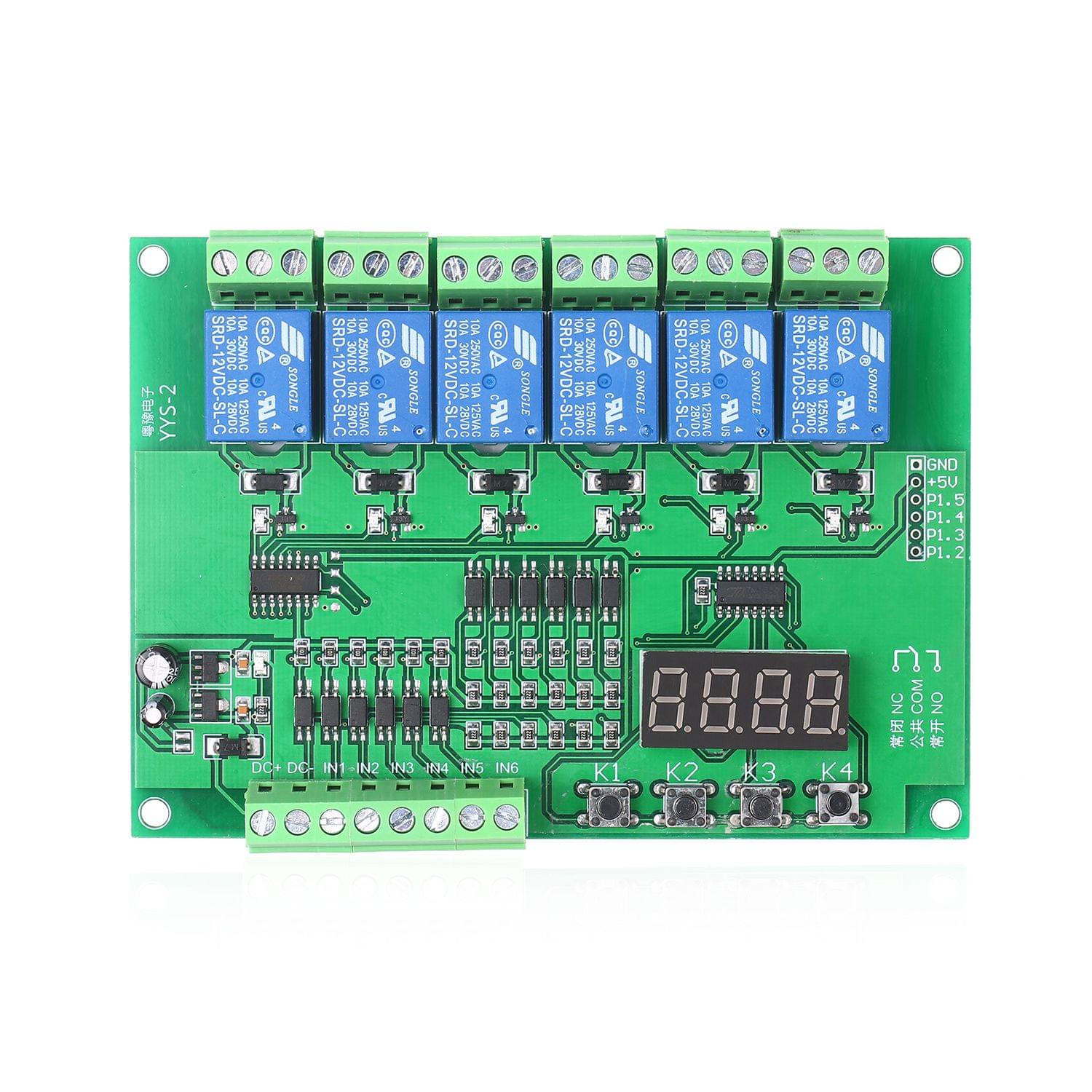 DC 12V Programmable 6-Channel Relay Module Timing Cycle Time - DC 12V