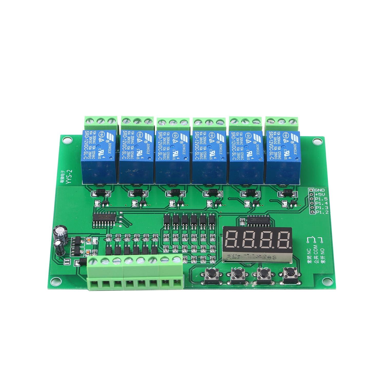 DC 12V Programmable 6-Channel Relay Module Timing Cycle Time - DC 12V